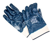 Перчатки рабочие из хлопковой подкладки с нитрил. покрытием, защитная манжета(крага),р.10 TR-512