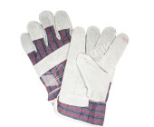 Перчатки кожаные (спилковые) комбинированные хлопчатобумажной тканью 