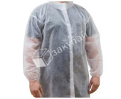 Халат одноразовый белый на липучке 