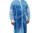 Халат одноразовый на липучках голубой