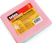 Салфетки бытовые tetex, вискоза, 34х34 см 3 шт.