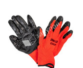 Перчатки нейлоновые с рельеф. покр. красн./черн. р.9