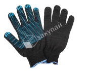 Перчатки х/б с ПВХ 5-нитка черные, Страна ввоза РФ