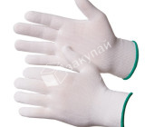 Перчатки нейлоновые без покрытия белые, р.10. Страна ввоза: РФ